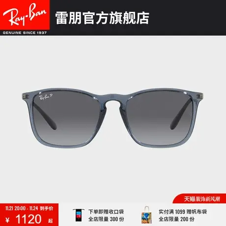 【2023新品】RayBan雷朋太阳镜透明方框渐变色偏光墨镜0RB4187F商品大图